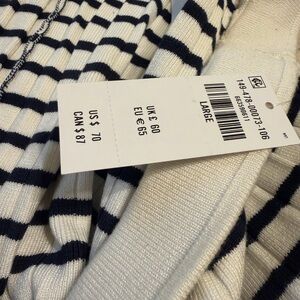 Abercrombie & Fitch Navy and White Striped Knit